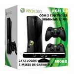 Console Xbox 360 Destravado RGH 3.0 Exploit 500GB 2472 Jogos Slim Super Slim ou FAT Controle Kinect