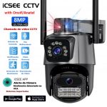 JL PROTEC 4K 8MP Câmera de Segurança 2 Lentes Com Audio e Microfone Câmera 360 Graus Wifi