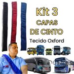 kit 3 capas de cinto de segurança 75cm para ônibus e caminhão acessório automotivo com ZIPER