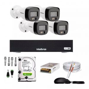 Kit 4 Câmeras Intelbras 1120b Fullcolor Dvr Intelbras 4ch Completo Hd 500gb