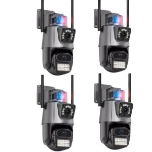 KIT Câmera De Segurança Externa Lente IC ou V380 Dupla Com Sirene Wifi 6mp Full Hd 4K 360graus Visão Noturna