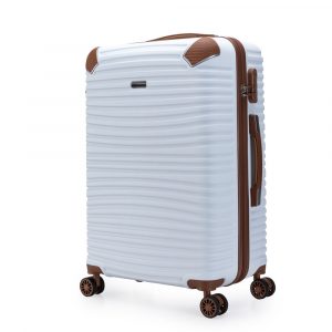 Mala de Bordo Swissport ABS Branca 10kg | Rodas 360° | Padrão ANAC | Cadeado Numérico | Viagem Resistente