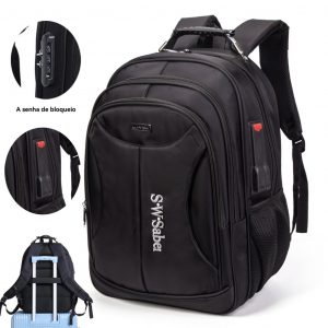 Mochila masculina de grande capacidade moda mochila de dois ombros com porta USB