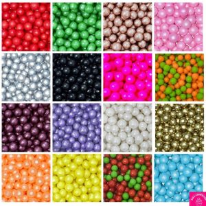 Pérola Confeitos de açúcar Sprinkles 100% comestíveis tamanhos P, M, G - Diversas Cores e Opções