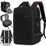 ROMANTIC CROWN Mochila de Viagem Executiva Expansível 45L Reforçada para Notebook Masculina e Feminina