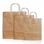 Sacola Papel Kraft Alça PP, P, M e G 50und lembrancinha presente Natal caixa sapato pardo natural delivery Feito c/ Amor